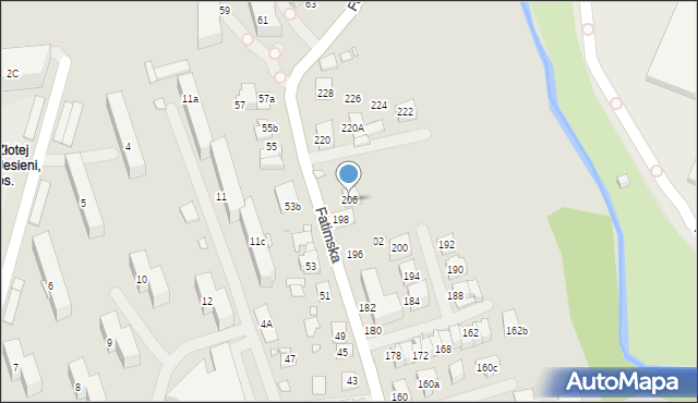 Kraków, Fatimska, 206, mapa Krakowa