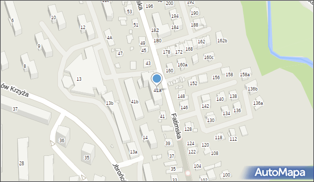 Kraków, Fatimska, 41a, mapa Krakowa