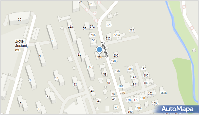 Kraków, Fatimska, 53b, mapa Krakowa