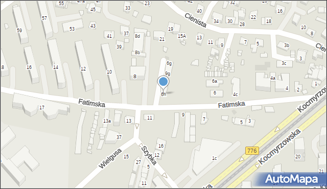 Kraków, Fatimska, 6h, mapa Krakowa