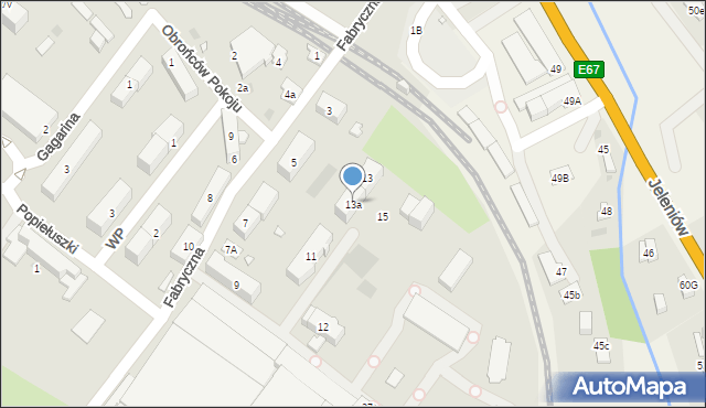 Kudowa-Zdrój, Fabryczna, 13a, mapa Kudowa-Zdrój