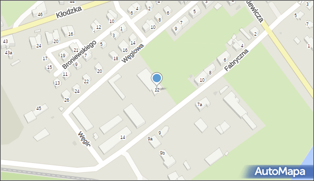 Lądek-Zdrój, Fabryczna, 12, mapa Lądek-Zdrój