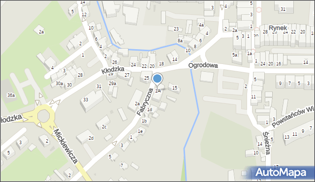 Lądek-Zdrój, Fabryczna, 1A, mapa Lądek-Zdrój