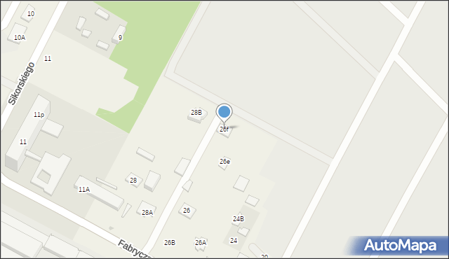 Łajski, Fabryczna, 26f, mapa Łajski