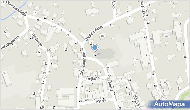 Łańcut, Farna, 14, mapa Łańcut