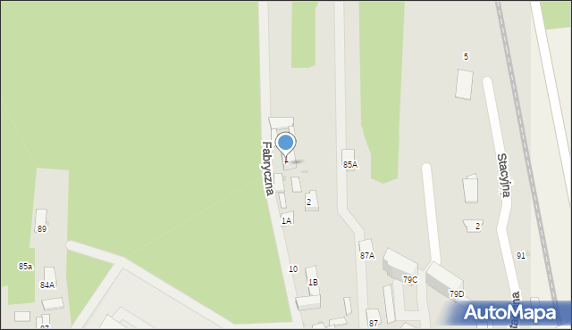 Łaskarzew, Fabryczna, 1c, mapa Łaskarzew