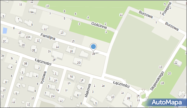 Łazy, Familijna, 18, mapa Łazy