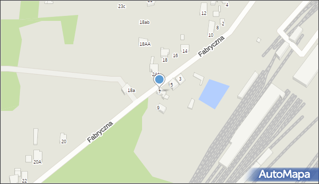 Łazy, Fabryczna, 7, mapa Łazy