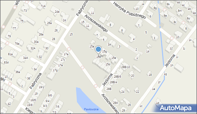 Łomianki, Fabryczna, 15b, mapa Łomianki