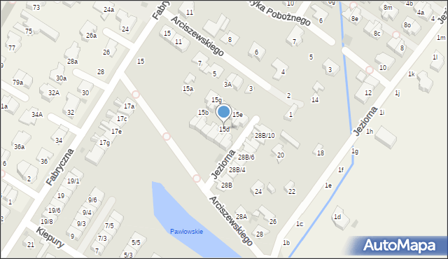 Łomianki, Fabryczna, 15d, mapa Łomianki