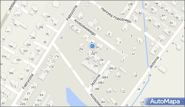 Łomianki, Fabryczna, 15g, mapa Łomianki