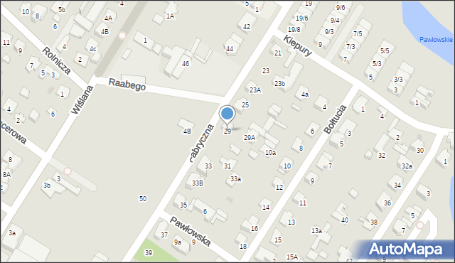 Łomianki, Fabryczna, 29, mapa Łomianki