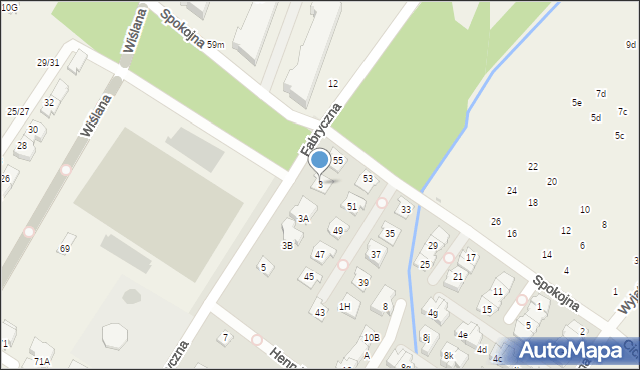 Łomianki, Fabryczna, 3, mapa Łomianki