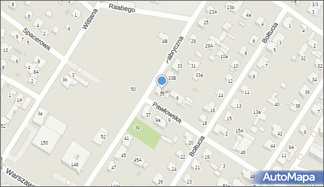 Łomianki, Fabryczna, 35, mapa Łomianki