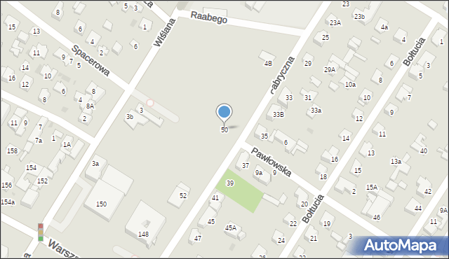 Łomianki, Fabryczna, 50, mapa Łomianki