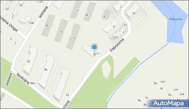 Łomianki Dolne, Fabryczna, 10, mapa Łomianki Dolne