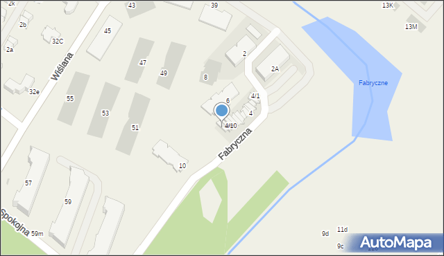 Łomianki Dolne, Fabryczna, 4/12, mapa Łomianki Dolne