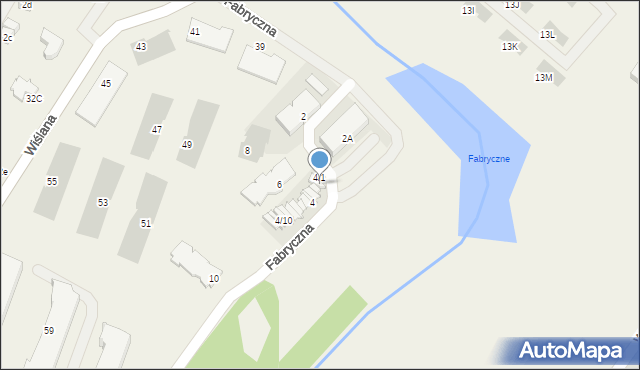 Łomianki Dolne, Fabryczna, 4/2, mapa Łomianki Dolne