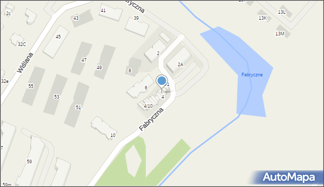 Łomianki Dolne, Fabryczna, 4/4, mapa Łomianki Dolne