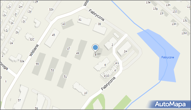 Łomianki Dolne, Fabryczna, 8, mapa Łomianki Dolne