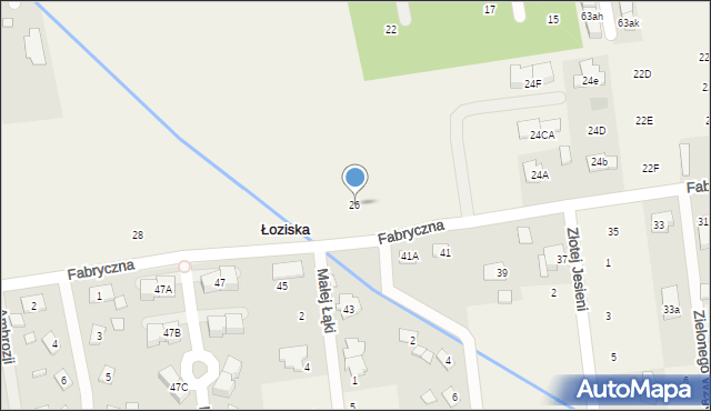 Łoziska, Fabryczna, 26, mapa Łoziska