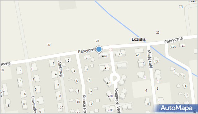 Łoziska, Fabryczna, 47A/2, mapa Łoziska