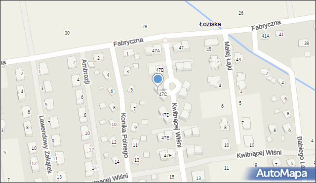 Łoziska, Fabryczna, 47C/1, mapa Łoziska
