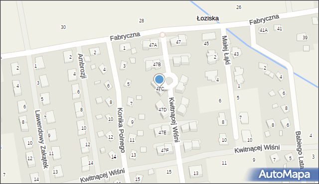 Łoziska, Fabryczna, 47C/2, mapa Łoziska