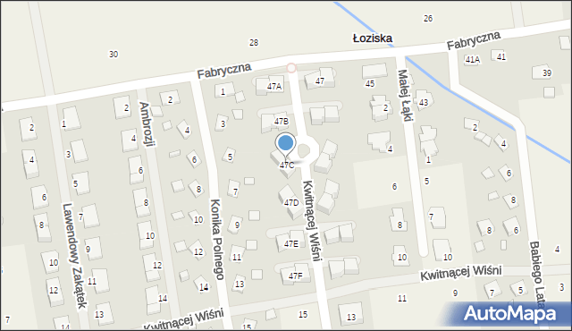 Łoziska, Fabryczna, 47C, mapa Łoziska