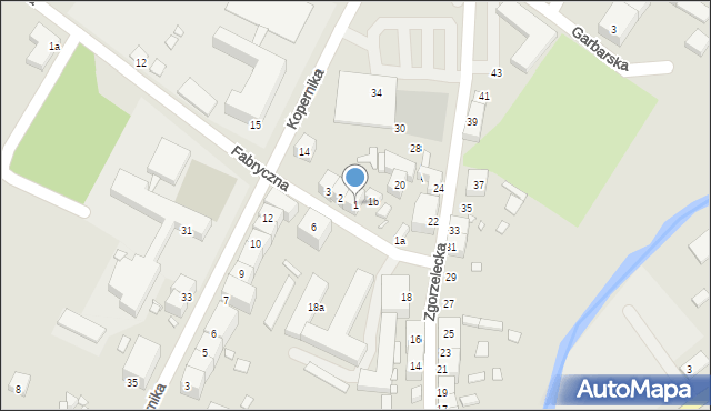 Lubań, Fabryczna, 1, mapa Lubań