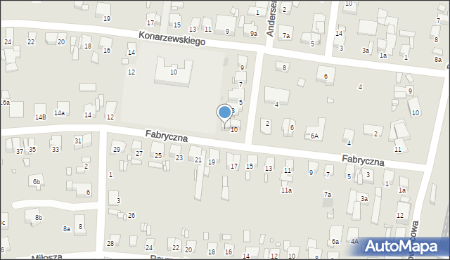 Luboń, Fabryczna, 10A, mapa Luboń