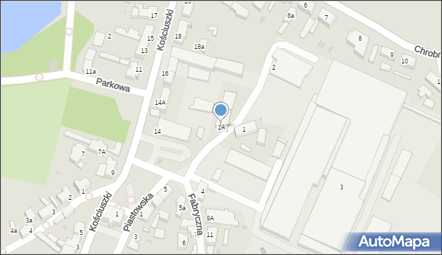 Małomice, Fabryczna, 1A, mapa Małomice