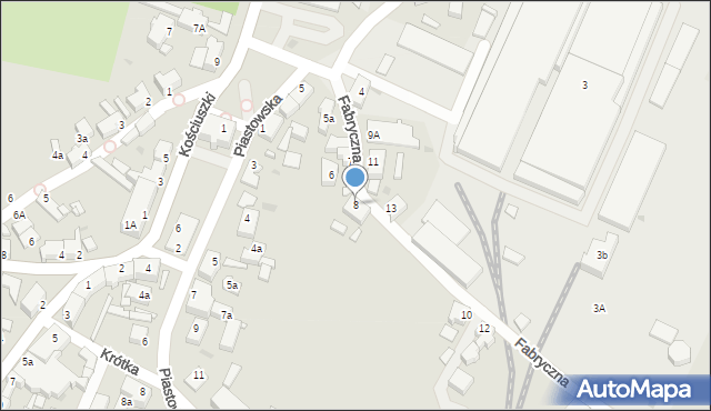 Małomice, Fabryczna, 8, mapa Małomice