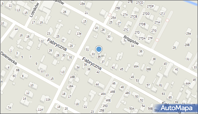 Marki, Fabryczna, 35, mapa Marki