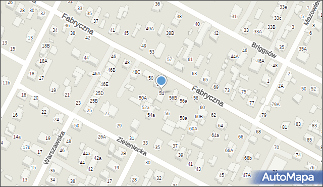 Marki, Fabryczna, 54, mapa Marki
