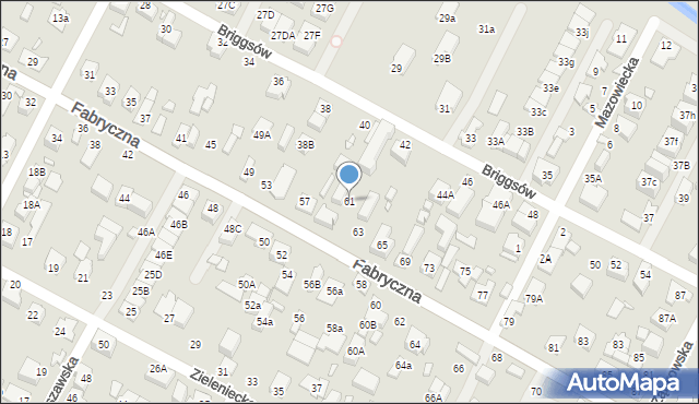 Marki, Fabryczna, 61, mapa Marki