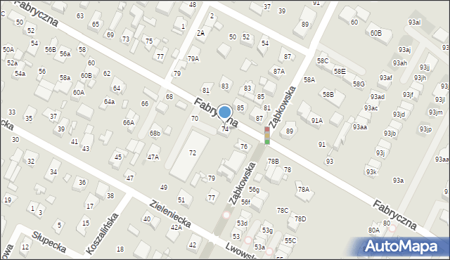 Marki, Fabryczna, 74, mapa Marki