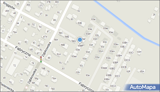Marki, Fabryczna, 93ad, mapa Marki