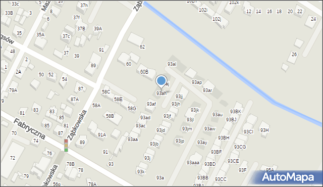 Marki, Fabryczna, 93ah, mapa Marki