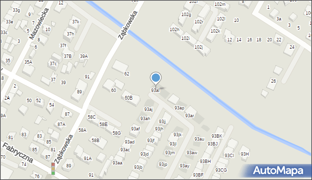 Marki, Fabryczna, 93al, mapa Marki