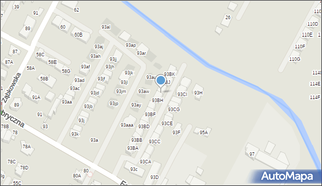 Marki, Fabryczna, 93BI, mapa Marki