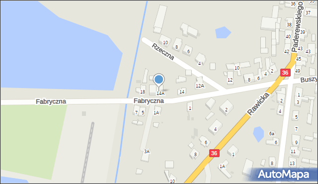 Miejska Górka, Fabryczna, 16A, mapa Miejska Górka