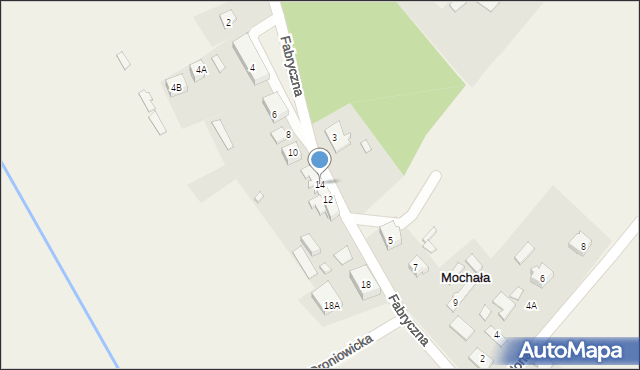 Mochała, Fabryczna, 14, mapa Mochała