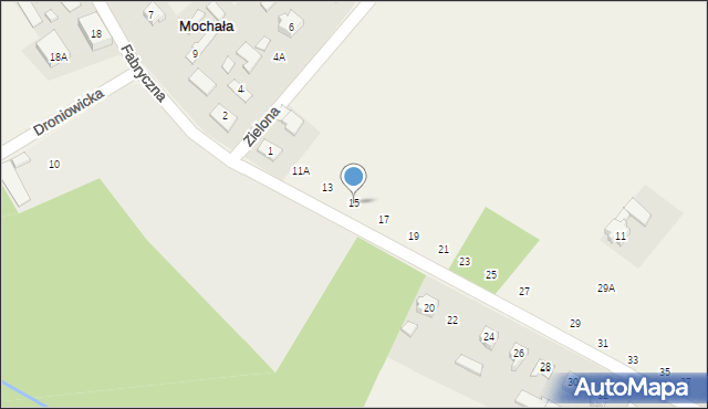 Mochała, Fabryczna, 15, mapa Mochała