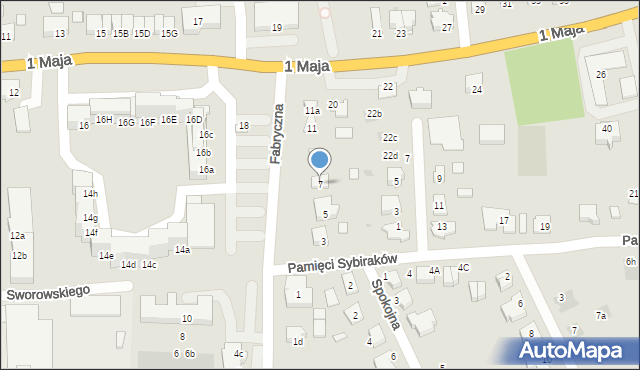 Namysłów, Fabryczna, 7, mapa Namysłów