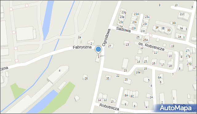 Niepołomice, Fabryczna, 1, mapa Niepołomice