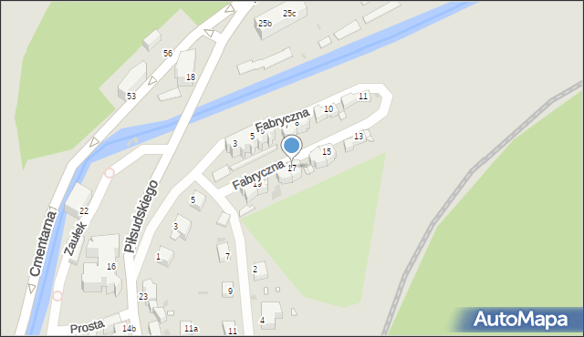 Nowa Ruda, Fabryczna, 17, mapa Nowa Ruda