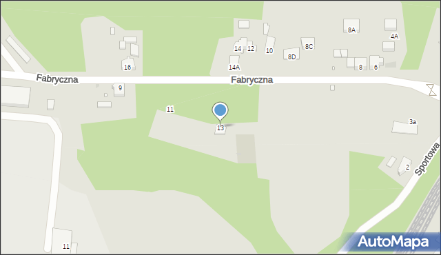 Nowogród Bobrzański, Fabryczna, 13, mapa Nowogród Bobrzański