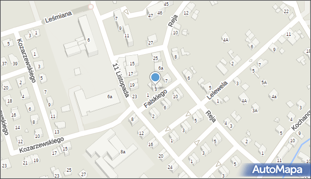 Nysa, Falskiego Feliksa, 3, mapa Nysy
