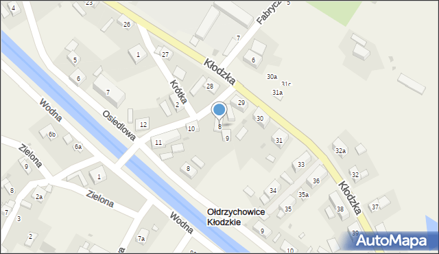Ołdrzychowice Kłodzkie, Fabryczna, 8, mapa Ołdrzychowice Kłodzkie